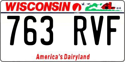 WI license plate 763RVF