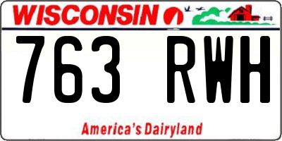 WI license plate 763RWH
