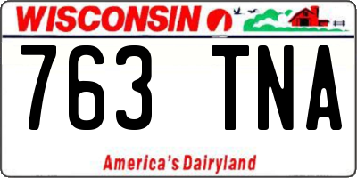 WI license plate 763TNA