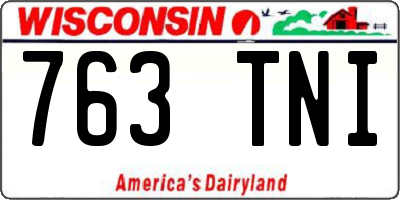 WI license plate 763TNI