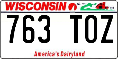 WI license plate 763TOZ