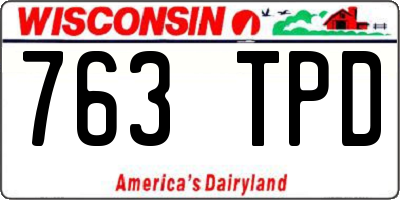 WI license plate 763TPD
