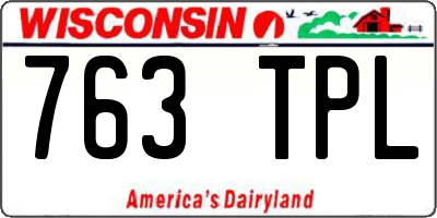 WI license plate 763TPL