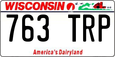 WI license plate 763TRP