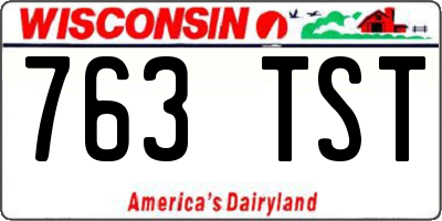 WI license plate 763TST