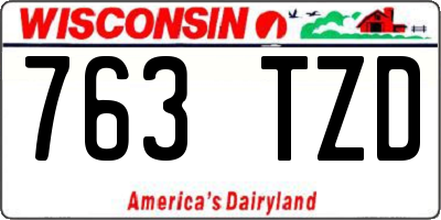 WI license plate 763TZD