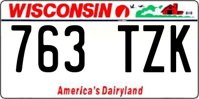WI license plate 763TZK