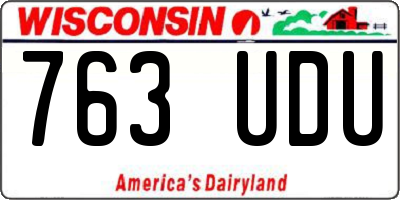 WI license plate 763UDU