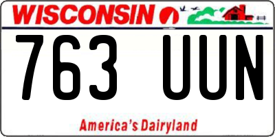 WI license plate 763UUN