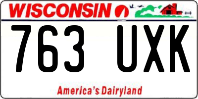 WI license plate 763UXK