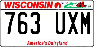WI license plate 763UXM