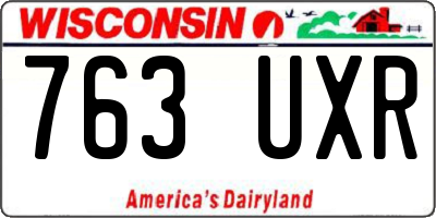 WI license plate 763UXR