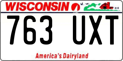 WI license plate 763UXT