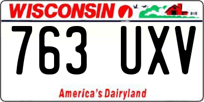 WI license plate 763UXV