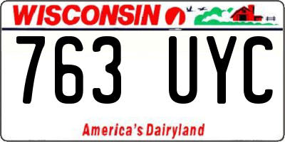 WI license plate 763UYC