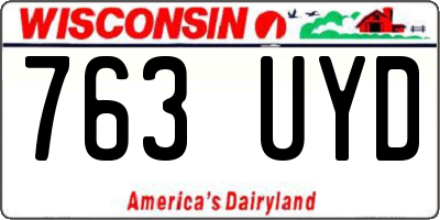 WI license plate 763UYD