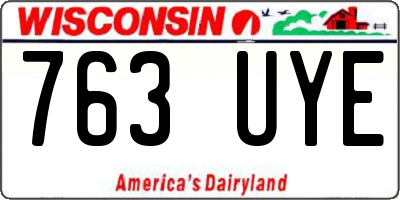 WI license plate 763UYE