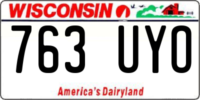 WI license plate 763UYO