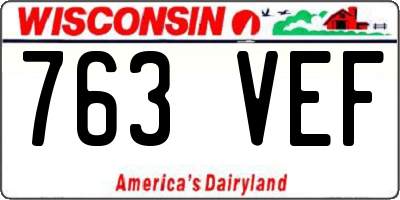 WI license plate 763VEF