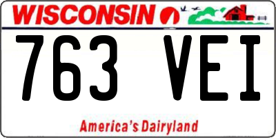 WI license plate 763VEI