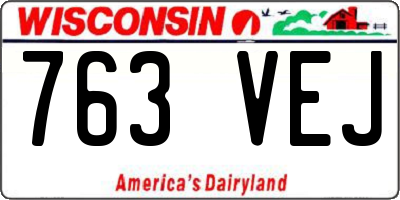 WI license plate 763VEJ