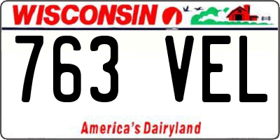 WI license plate 763VEL