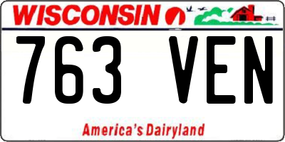 WI license plate 763VEN