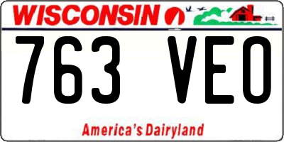 WI license plate 763VEO