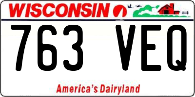 WI license plate 763VEQ
