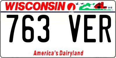 WI license plate 763VER