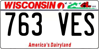 WI license plate 763VES
