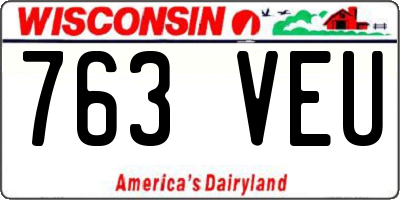 WI license plate 763VEU