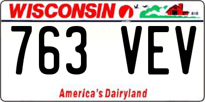 WI license plate 763VEV