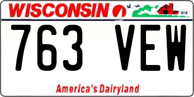 WI license plate 763VEW