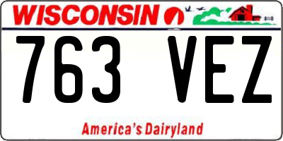 WI license plate 763VEZ