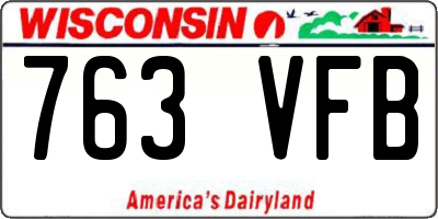 WI license plate 763VFB