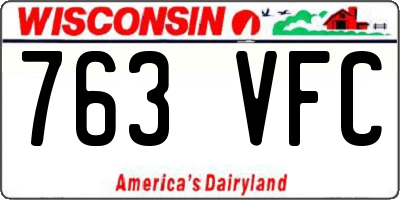 WI license plate 763VFC