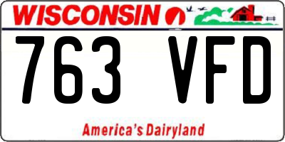 WI license plate 763VFD