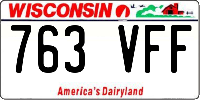 WI license plate 763VFF