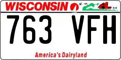 WI license plate 763VFH
