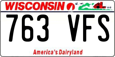 WI license plate 763VFS