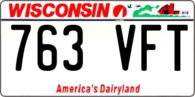 WI license plate 763VFT