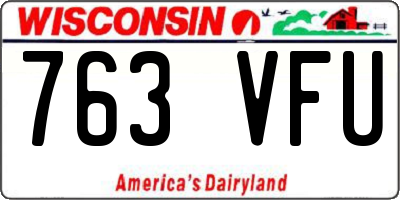 WI license plate 763VFU