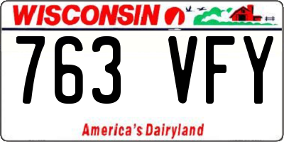 WI license plate 763VFY
