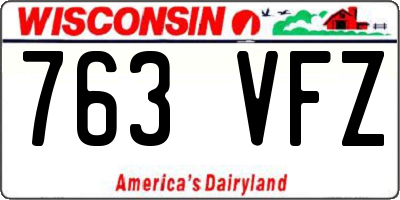 WI license plate 763VFZ