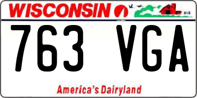 WI license plate 763VGA