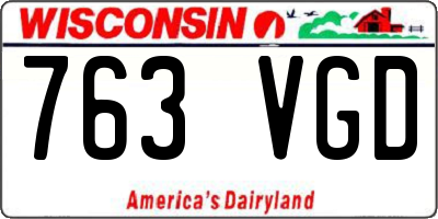 WI license plate 763VGD