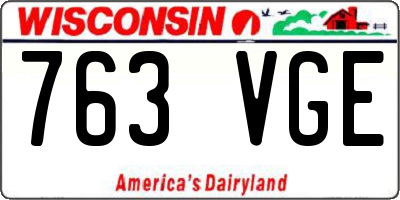 WI license plate 763VGE