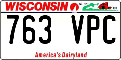 WI license plate 763VPC