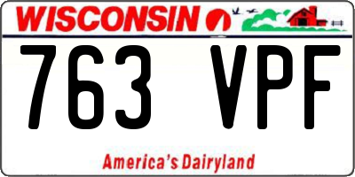 WI license plate 763VPF